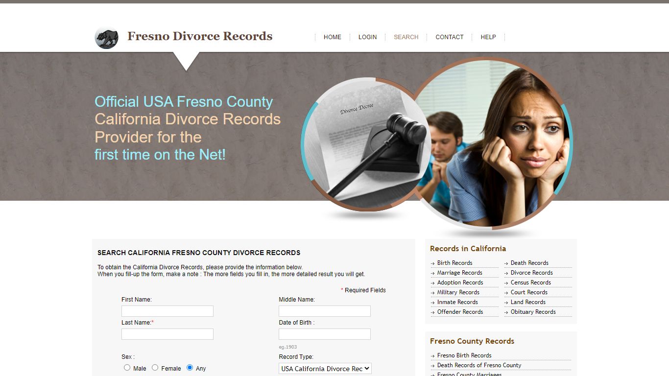 Search California Fresno County Divorce Records